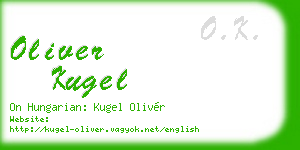 oliver kugel business card